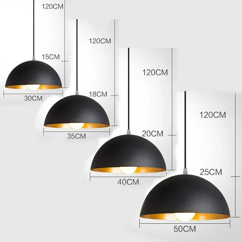 Black Semicircle Pendant